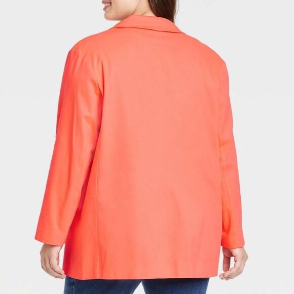 Ava & Viv Women's Coral Orange Blazer, 3X - Picture 2 of 7